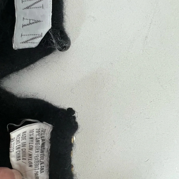Vintage Retro Shannan black beaded embellished wool angora sweater Size Large - Picture 10 of 11